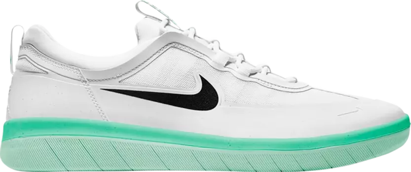 Кроссовки Nike Nyjah Free 2 SB 'White Green Glow', белый