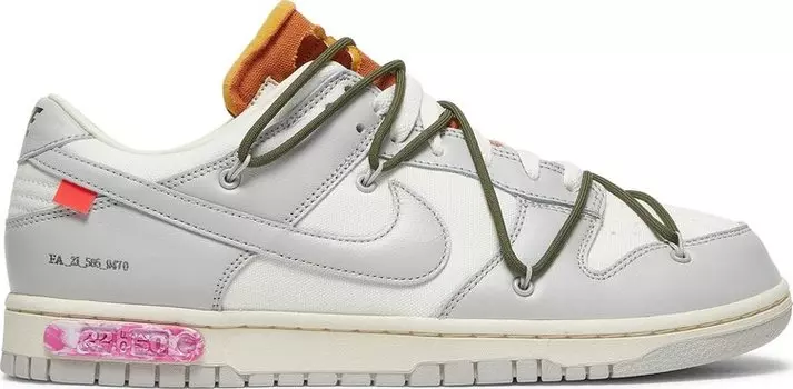Кроссовки Nike Off-White x Dunk Low 'Lot 22 of 50', белый