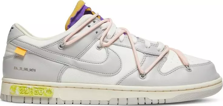 Кроссовки Nike Off-White x Dunk Low 'Lot 24 of 50', белый