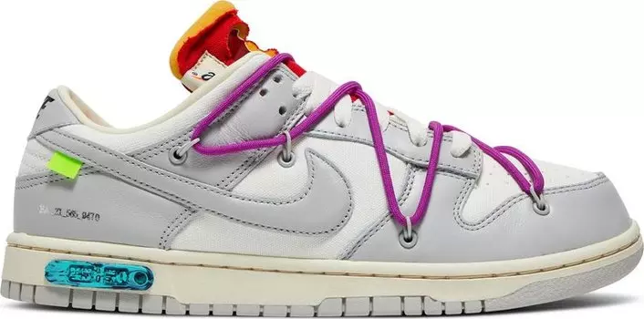 Кроссовки Nike Off-White x Dunk Low 'Lot 45 of 50', белый