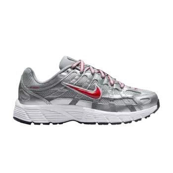 Кроссовки Nike P-6000 GS Metallic Silver Gym Red, серебряный