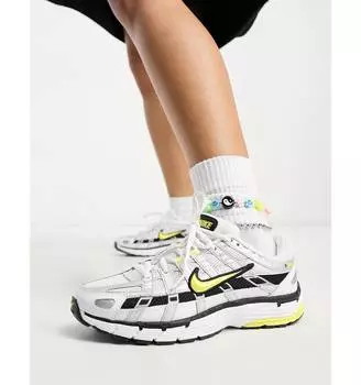 Кроссовки Nike P-6000 серебристого и желтого цветов