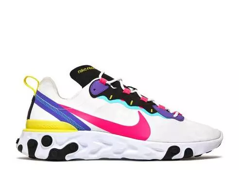 Кроссовки Nike REACT ELEMENT 55 'HYPER PINK', белый