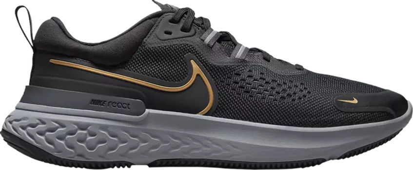 Кроссовки Nike React Miler 2 'Black Metallic Gold', черный