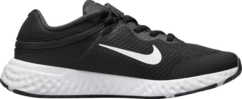 Кроссовки Nike Revolution 6 FlyEase 4E GS 'Black White', черный