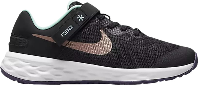 Кроссовки Nike Revolution 6 FlyEase GS 'Black Metallic Red Bronze', черный
