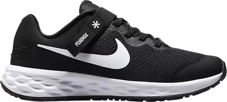 Кроссовки Nike Revolution 6 FlyEase GS 'Black White', черный