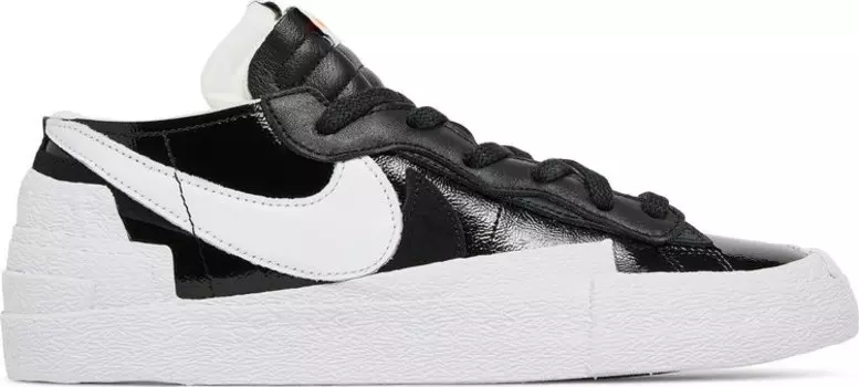 Кроссовки Nike sacai x Blazer Low 'Black Patent', черный