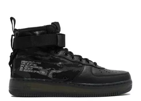 Кроссовки Nike SF AIR FORCE 1 MID 'TIGER CAMO', черный