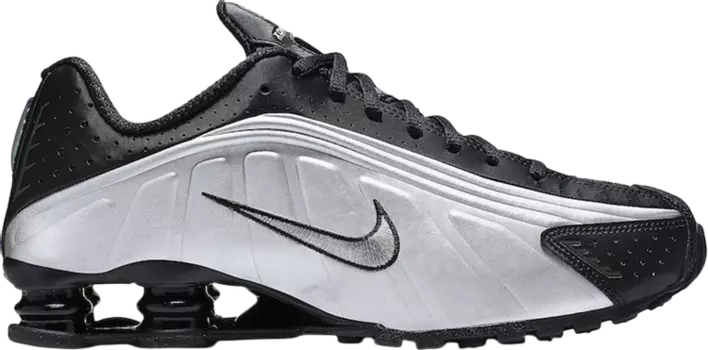 Кроссовки Nike Shox R4 'Black Silver', серебряный