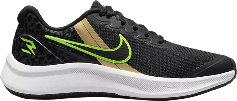 Кроссовки Nike Star Runner 3 RW GS 'Black Action Green', черный