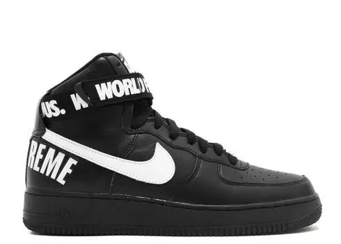 Кроссовки Nike SUPREME X AIR FORCE 1 HIGH SP 'BLACK', черный