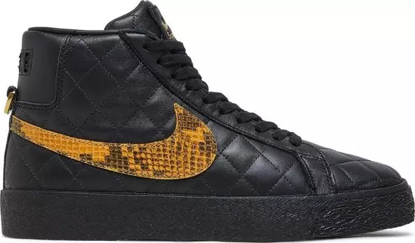 Кроссовки Nike Supreme x Zoom Blazer Mid QS SB 'Black Snakeskin', черный