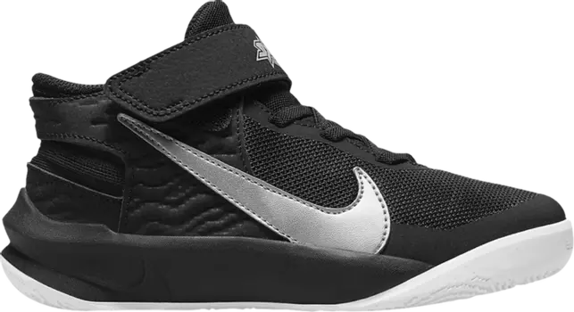 Кроссовки Nike Team Hustle D10 FlyEase PS 'Black Metallic Silver', черный