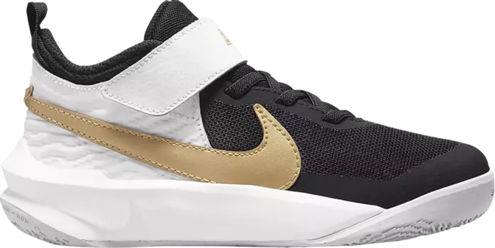 Кроссовки Nike Team Hustle D10 PS 'Black White Metallic Gold', черный