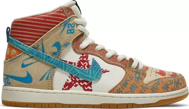 Кроссовки Nike Thomas Campbell x SB Dunk High 'What The', многоцветный