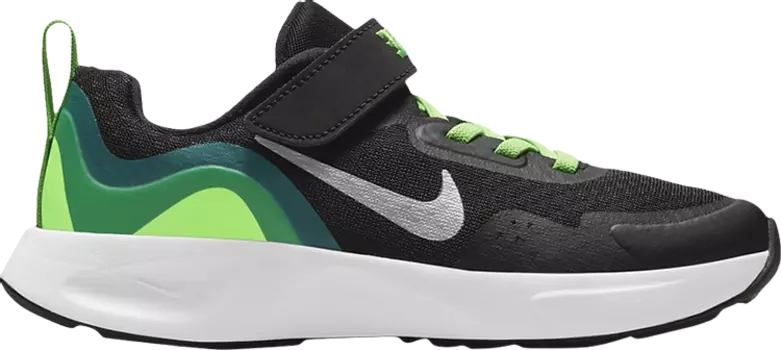 Кроссовки Nike Wearallday PS 'Black Green Strike', зеленый