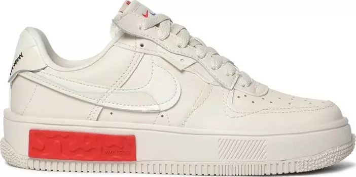 Кроссовки Nike Wmns Air Force 1 Fontanka 'Pearl White University Red', кремовый