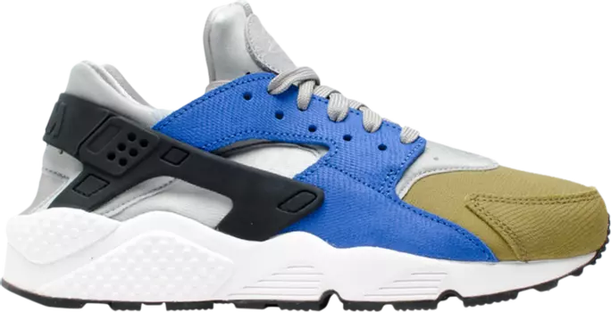 Кроссовки Nike Wmns Air Huarache Run Premium 'Silver Royal Olive', серебряный