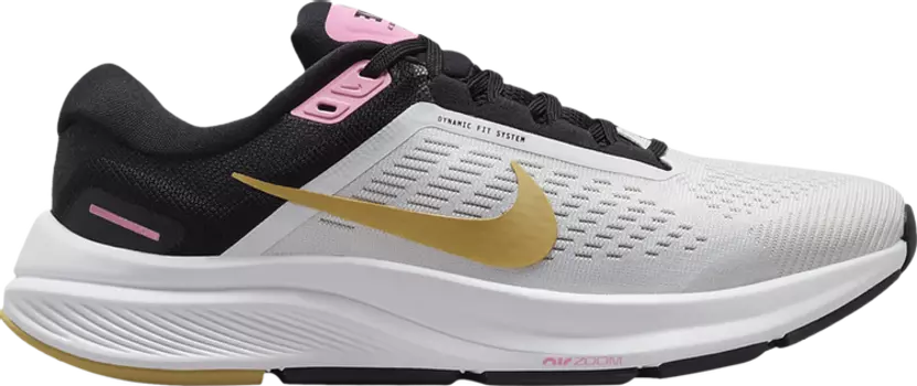 Кроссовки Nike Wmns Air Zoom Structure 24 'White Black Wheat Gold', белый