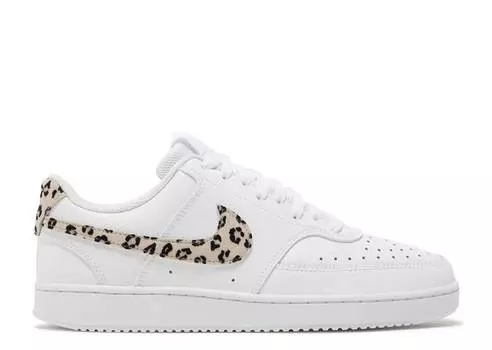 Кроссовки Nike WMNS COURT VISION LOW 'LEOPARD SWOOSH - WHITE', белый