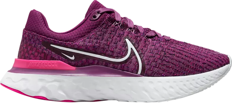 Кроссовки Nike Wmns React Infinity Run Flyknit 3 'Light Bordeaux', фиолетовый