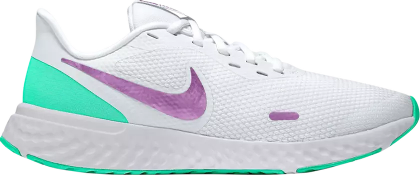 Кроссовки Nike Wmns Revolution 5 'White Green Glow Violet', белый