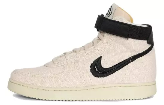 Кроссовки Nike X Stussy Air Vandal Skateboarding Shoes Unisex High-top Beige/white/black, черный