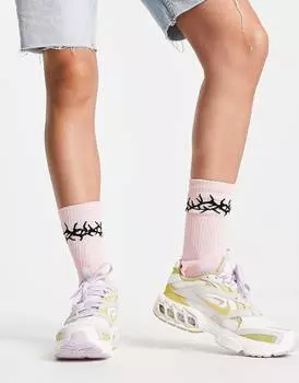 Кроссовки Nike Zoom Air Fire белого и желто-фиолетового цвета