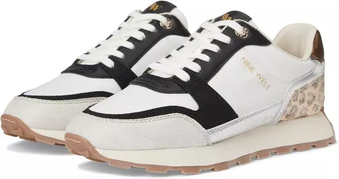 Кроссовки Nine West Kalah, цвет Ivory/Black/Gold Shimmer Leopard Multi