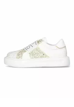 Кроссовки низкие FULL GLITTER Liu Jo Kids, цвет white gold colour