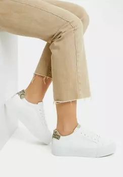 Кроссовки низкие HEELED PLATFORM Bershka, цвет white