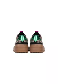 Кроссовки низкие PS POELMAN, черные с анималистическим принтом