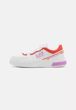 Кроссовки низкие SUMMER COURT EA7 Emporio Armani, цвет white/cyclam/cherry tomato