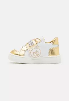 Кроссовки низкие UNISEX MOSCHINO, цвет white/gold