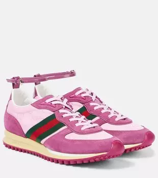 Кроссовки Nora Web Stripe из замши Gucci, D.B/D.P/DB/VRV/DB