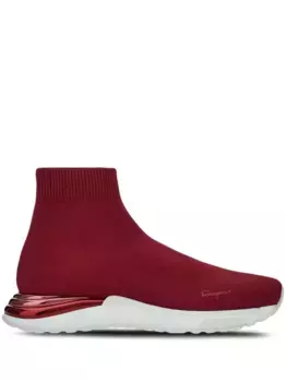 Кроссовки-носки с логотипом Ferragamo, красный