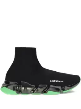 Кроссовки-носки с прозрачной подошвой BALENCIAGA, черный