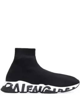 Кроссовки-носки Speed с логотипом BALENCIAGA, черный