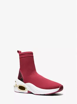 Кроссовки-носки Toni Stretch Knit и Snake Embossed Leather Michael Kors, красный