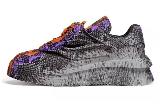 Кроссовки Odissea Caged Rubber Medusa «Серо-оранжевый питон» Versace