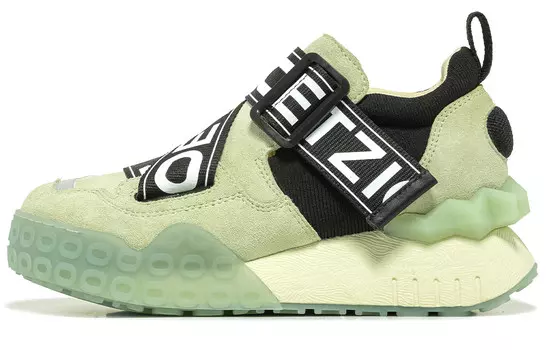 Кроссовки OETZI Chunky Sneakers Unisex Low-top Light Green Spells Black, светло-зеленый