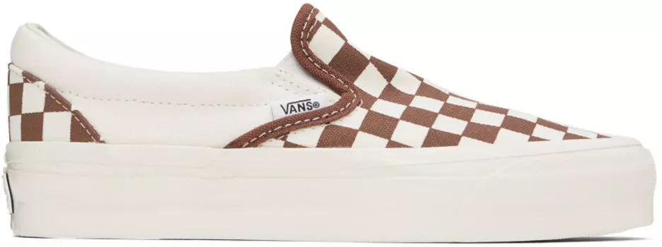 Кроссовки Off-White & Brown Premium Slip-On 98 Vans, Lx checkerboard coffee