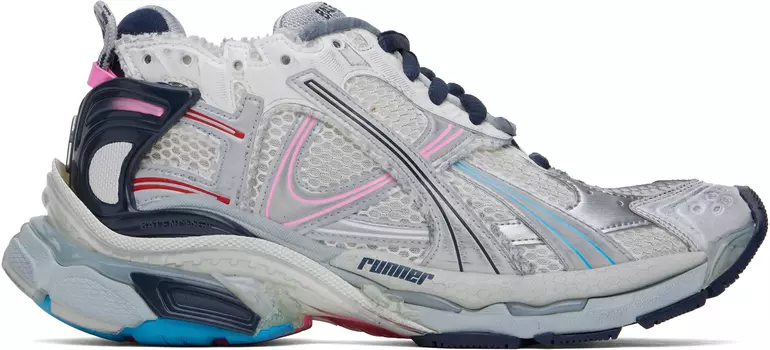 Кроссовки Off-White & Gray Runner Balenciaga