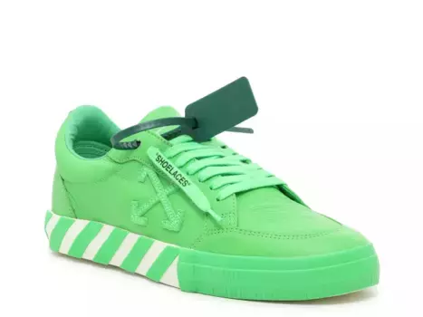 Кроссовки Off-White Low Vulcanized — мужские, цвет лайм-зеленый