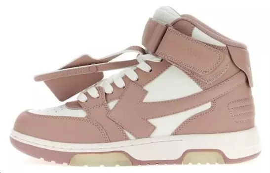 Кроссовки OFF-WHITE Out Of Office Mid Top White Pink Women's, розовый