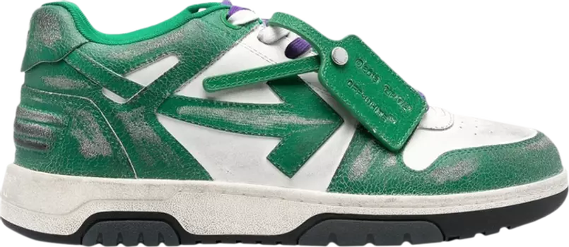 Кроссовки Off-White Out of Office Vintage Leather White Green, белый