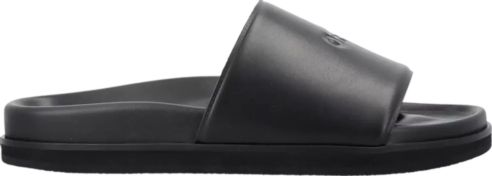 Кроссовки Off-White Stamp Leather Sliders 'Black', черный
