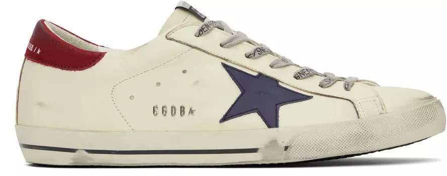 Кроссовки Off-White Super-Star Golden Goose, белый/синий/красный