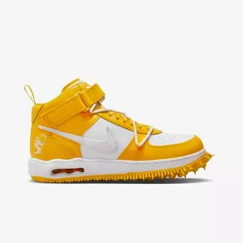 Кроссовки Off-White 'x Nike Air Force 1 Mid 'White and Varsity Maize' Nike, белый